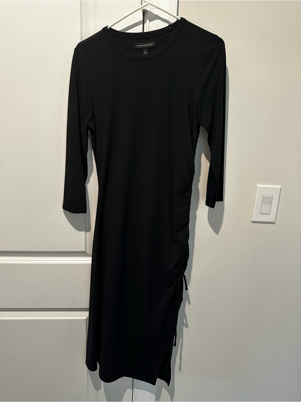 Banana Republic Black Midi Dress with Side Tie
